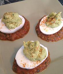 Avocado Deviled Eggs With Chile Salsa
